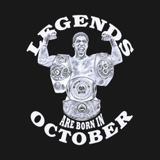 Legends Are Born In October Black T-Shirt