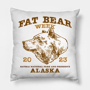 fat bear week - retro emblem Pillow