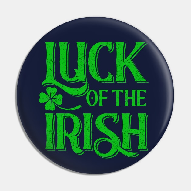 Saint Patrick Luck of the Irish Green Vintage Pin by Wolfkin Design