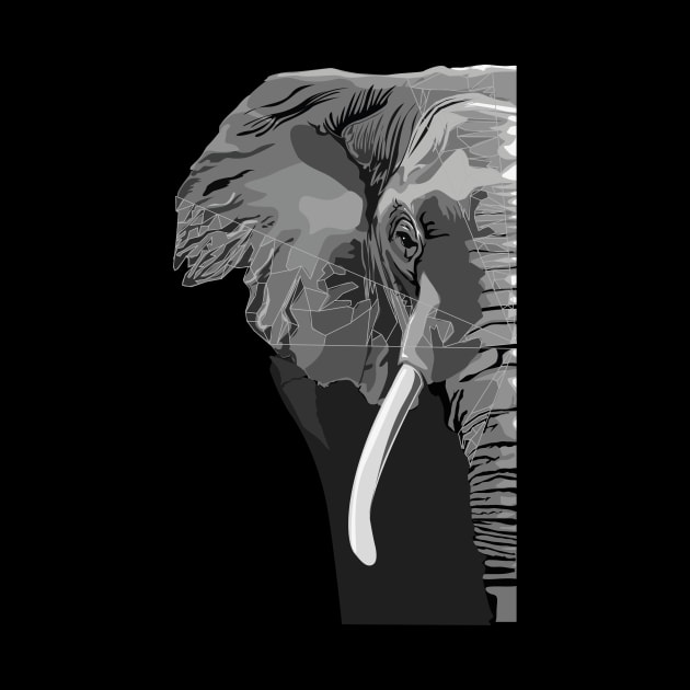 Elephant, digitally drawn artwork by BOEC Gear