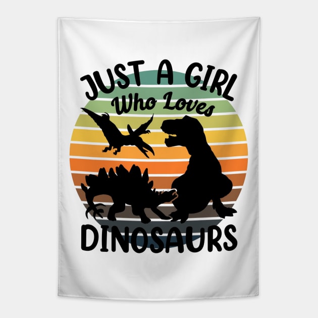 Just a girl who loves Dinosaurs 8 Tapestry by Disentangled