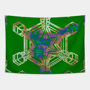 Snowflake Mixed Sizes on Green Tapestry