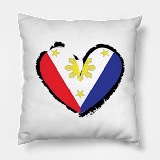 Philippines Flag heart Pillow