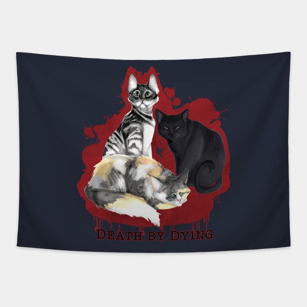 Three Man-Eating Cats - Death by Dying Fan Art Tapestry by Patchy_the_Rat