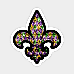 Fleur De Lis Happy Mardi Gras Carnival Symbol New Orlean Magnet