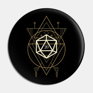 Esoteric Polyhedral D20 Dice Tarot One Pin