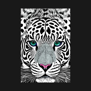 Panthera Leopard/Tiger Hybrid Face Illustration T-Shirt