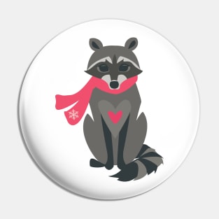 Winter Raccoon Pin