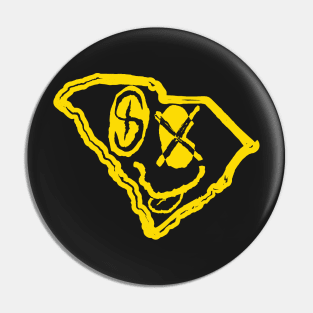 SC Eyes South Carolina Grunge Smiling Face Black background Pin