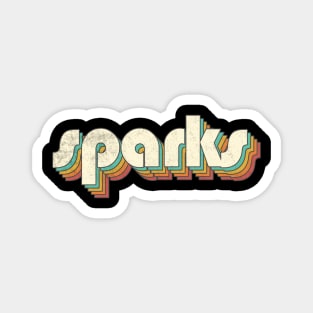 Vintage Sparks Rainbow Letters Distressed Style Magnet