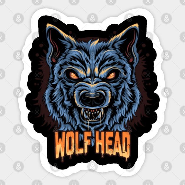 Angry Wolf Head Wolf Face Sticker Teepublic