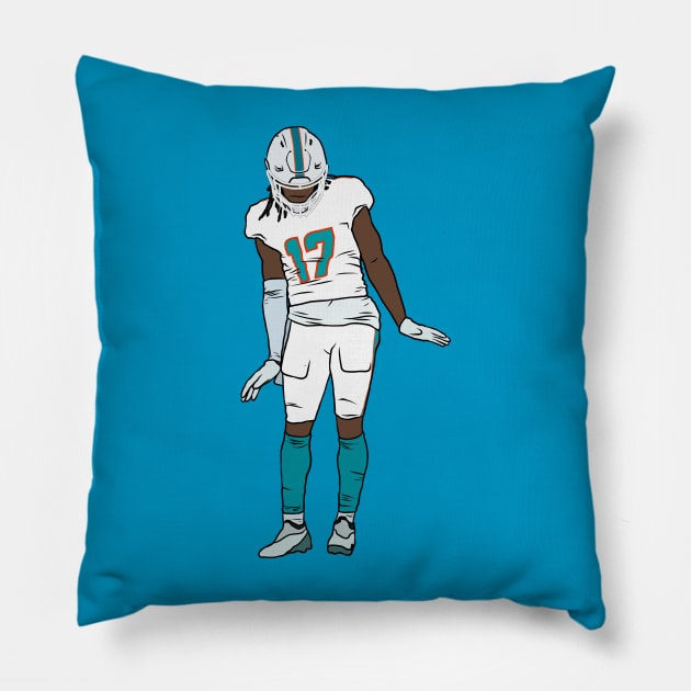 Jaylen Waddle Celebration Pillow by rattraptees