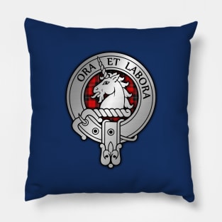 Clan Ramsay Crest & Tartan Pillow