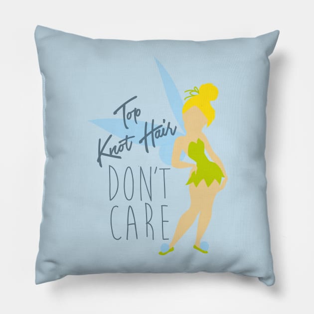 Top Knot Tink Hair Don't Care Pillow by VirGigiBurns