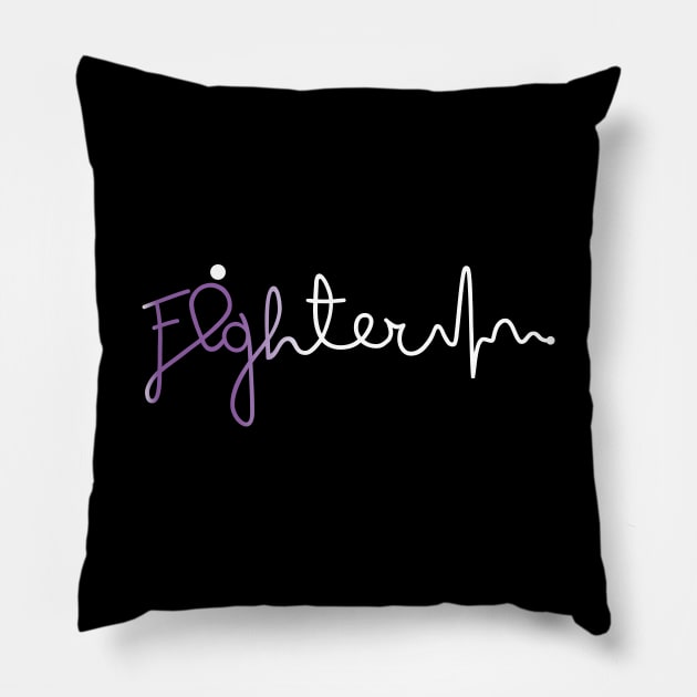 Fighter- Leiomyosarcoma Cancer Gifts Leiomyosarcoma Cancer Awareness Pillow by AwarenessClub