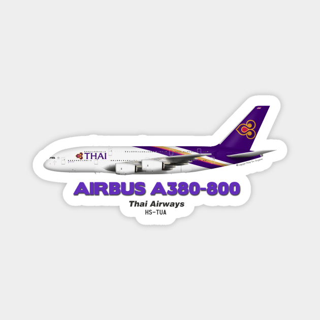 Airbus A380-800 - Thai Airways Magnet by TheArtofFlying