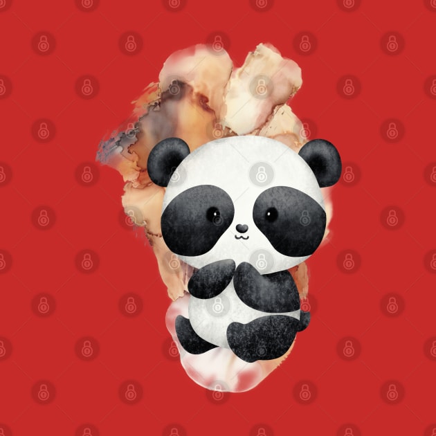 Cute Panda Paint Illustration - Adorable Panda - Kawaii Panda by Suga Collection