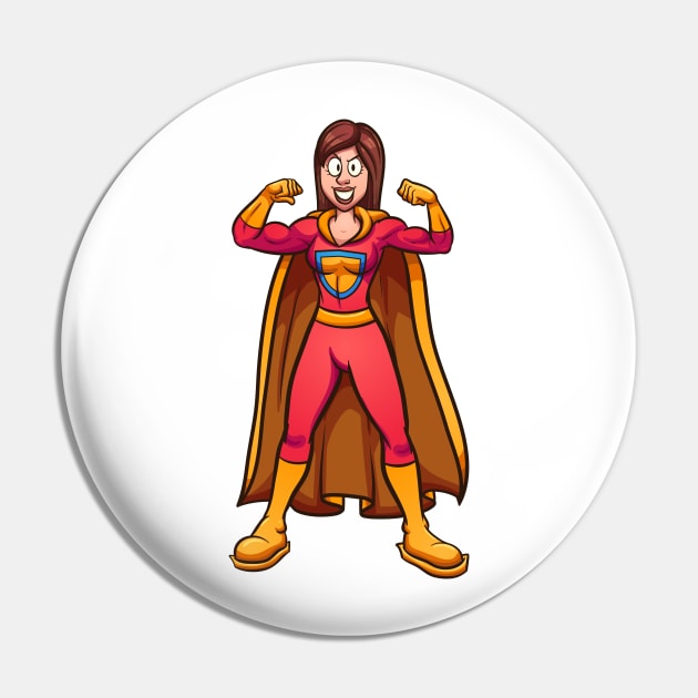 Super Fit Mum, Super Strong Mom Hero Pin by PosterpartyCo