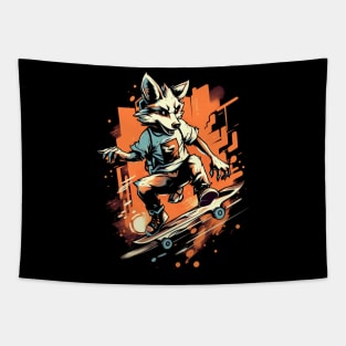 Wolves Skateboarding - Wolf - Skateboard - Skateboarder - Graffiti Tapestry