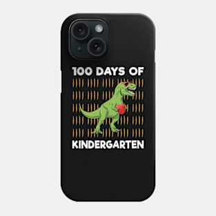 Trex Dinosaur 100th Day School Kids 100 Days of Kindergarten Phone Case