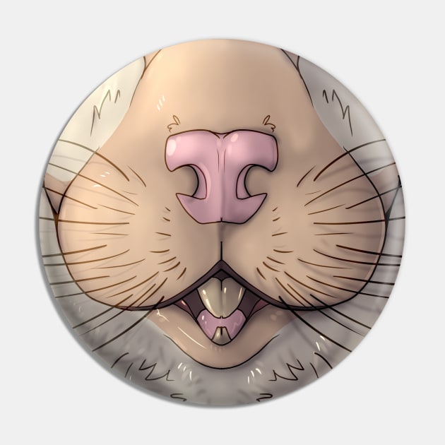 Cream-Blazed White Rat Mask Pin by Acteus