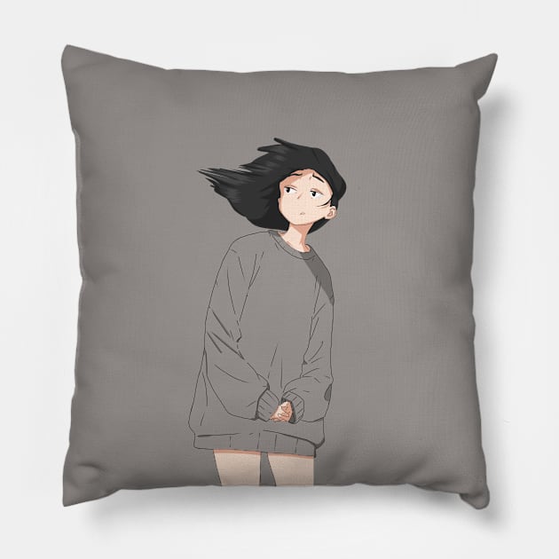 Anime Girl transparent background Pillow by lilfernandes