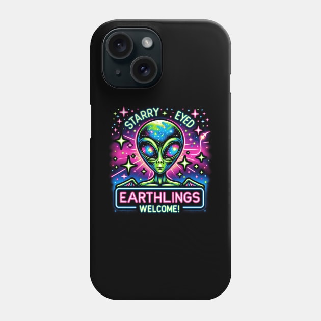 Starry-Eyed Welcome - Earthlings Collection Phone Case by Doming_Designs