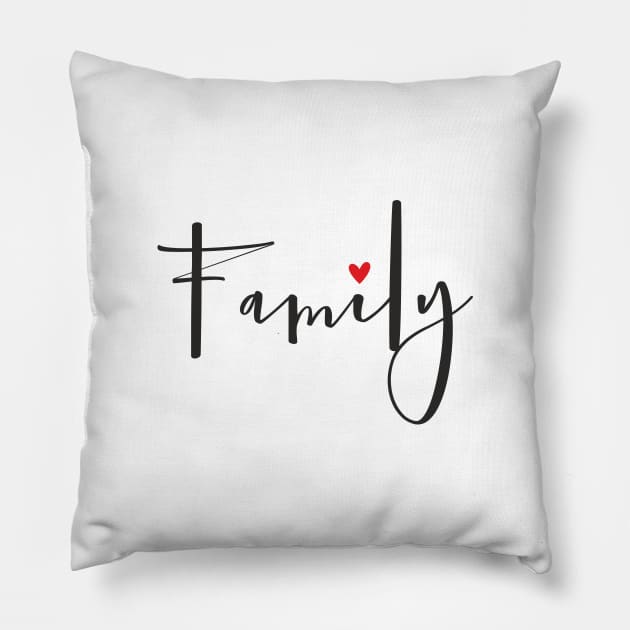 Family Heart Love Community Gift Pillow by FrauK