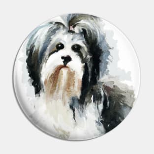 Biewer Terrier Watercolor - Dog Lover Gifts Pin