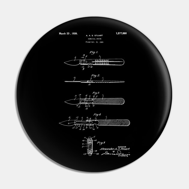 Surgical Knife 1926 Patent - Scalpel Patent Pin by Anodyle