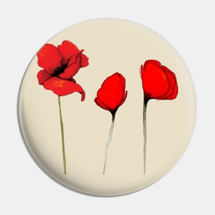 Red Poppies Pin