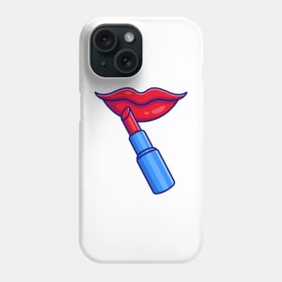 Lip And Lipstick Cartoon Phone Case