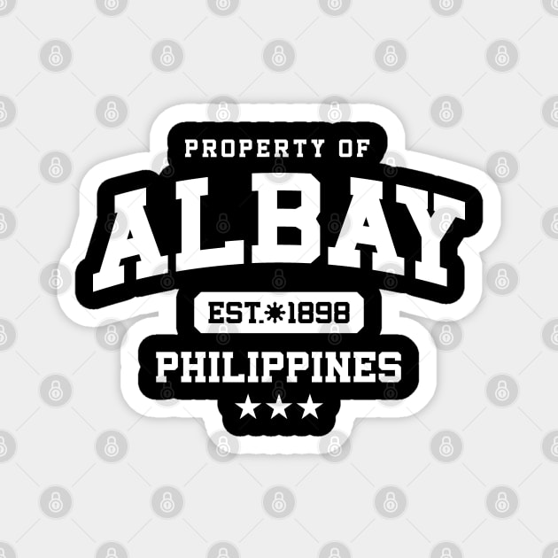 Albay - Property of the Philippines Shirt (White) Magnet by pinoytee