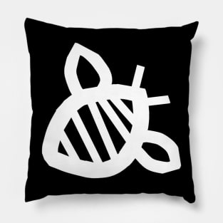 White Line Bumblebee Minimal Pillow