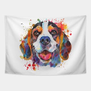 Beagle Water Color Pop Art for Dog Lover Tapestry