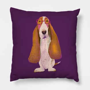 Bassett in their New Glasses Pillow