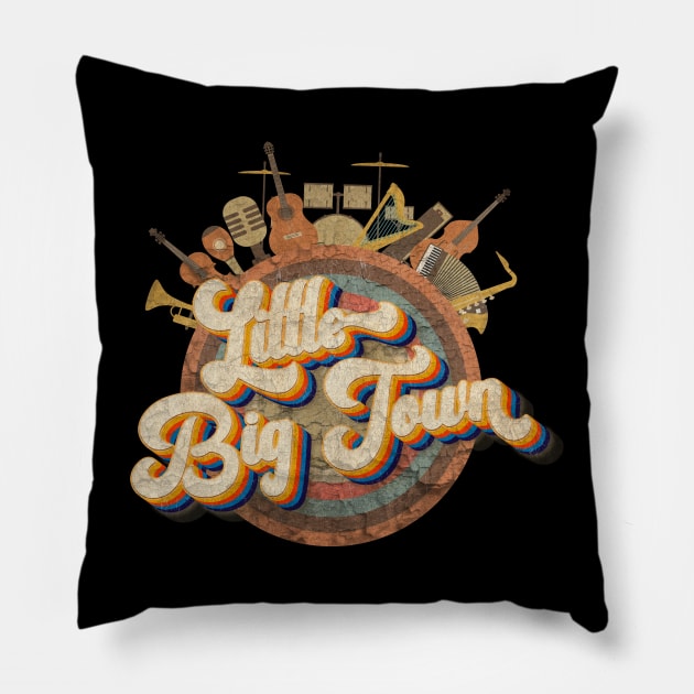 Tshirt Music Designs Vintage Retro - little big town Pillow by kumurkumur