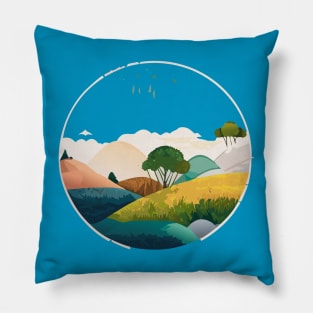 a nature-inspired t-shirt design featuring serene landscapes and wildlife. Utilize a soft color palette and intricate details to capture the beauty of the outdoors, tipseason2 Pillow