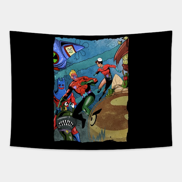 Mermaid Man Tapestry by Eman