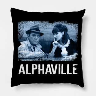 Surreal Cyberpunk Chronicles Alphavilles Classic French New Wave Couture Pillow