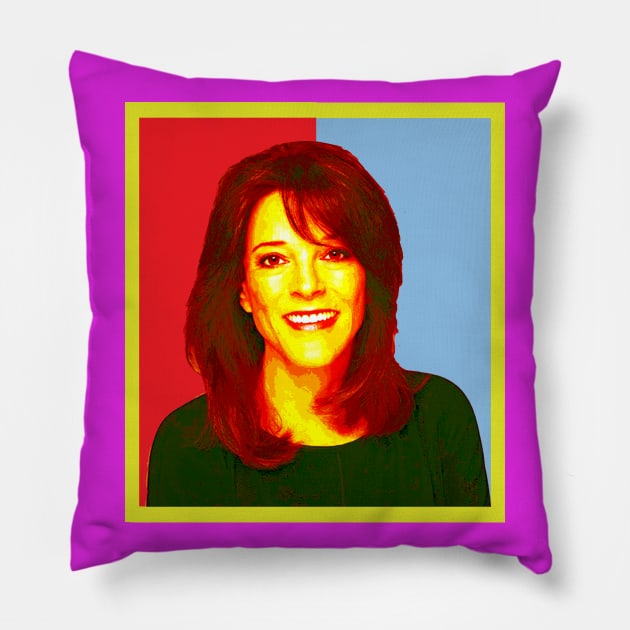 marianne williamson vintage Pillow by Yaman