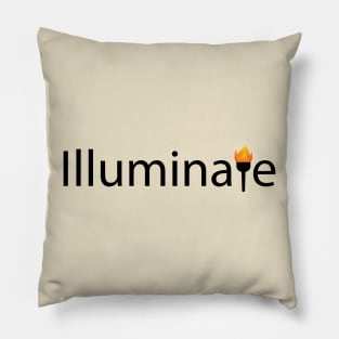 Illuminate artistic typography design Pillow