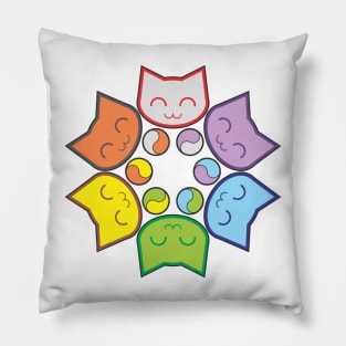 Color Wheel Cats Pillow