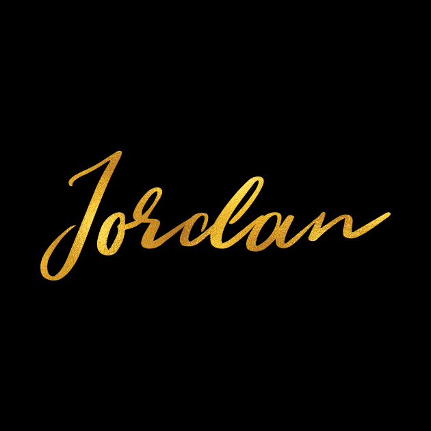 Jordan Name Hand Lettering in Faux Gold Letters by Pixel On Fire