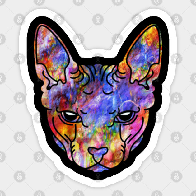 Cat Colorful Art Funny Gift Cats Sticker Teepublic Au