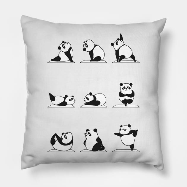 Panda Yoga Pillow by huebucket