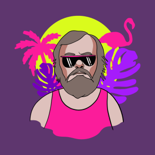 Slavoj Zizek 80s Vintage Vaporwave Portrait T-Shirt