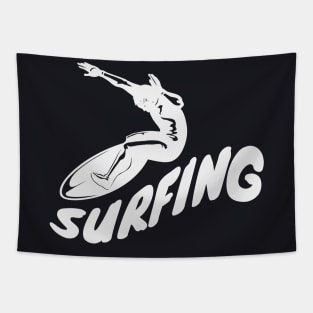 Surfer on Surfboard Tapestry