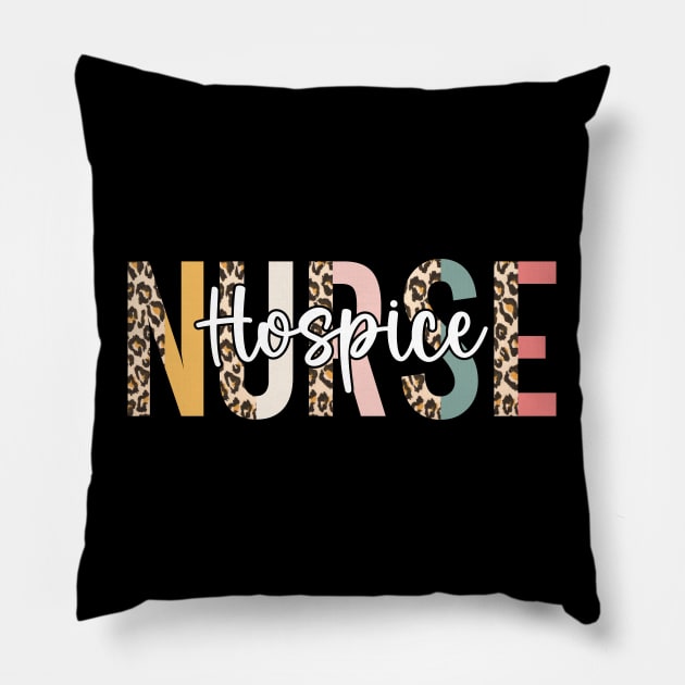 Hospice Nurse Leopard Palliative Nurse RN Hospice Nursing Pillow by Nisrine