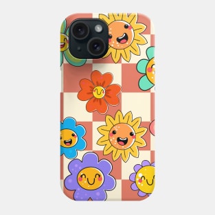 Trippy Terracotta Plaid Floral Phone Case